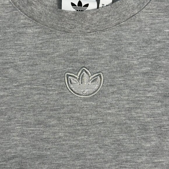 Adidas Originals Center Logo Men's Gray Crewneck Sweatshirt - Size Small - Picture 6 of 8